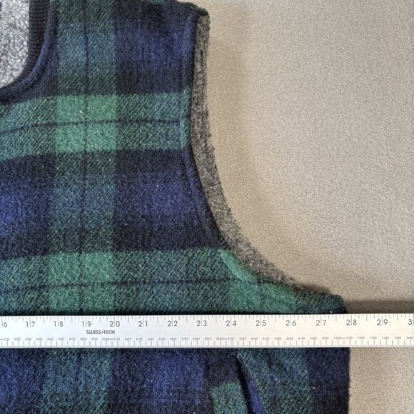 Vtg Codet Green Plaid Wool Sherpa Lined Hunting Field Vest outdoor Mens 2XL Zip - Picture 7 of 12